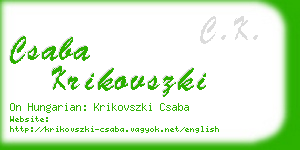 csaba krikovszki business card